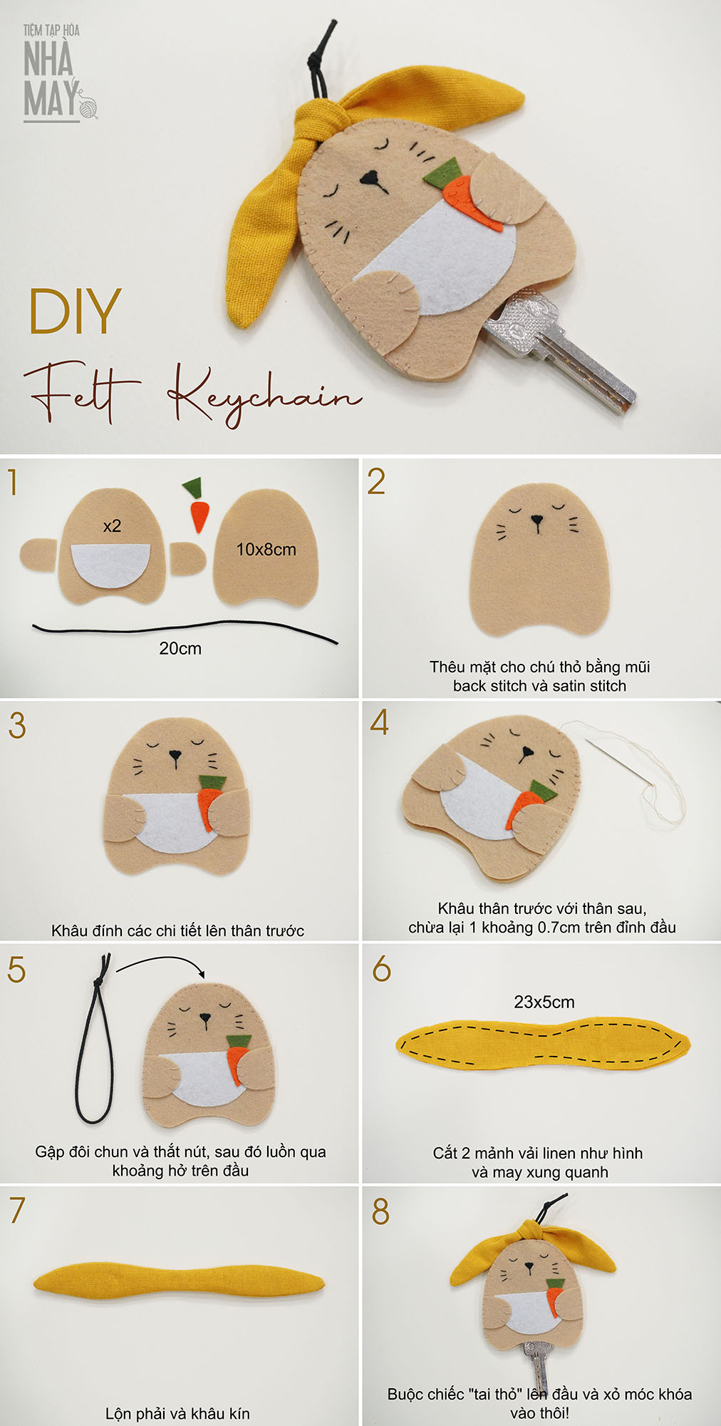 LÀM MÓC KHÓA DỄ THƯƠNG BẰNG VẢI DẠ