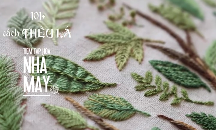 Các cách thêu lá cây đơn giản