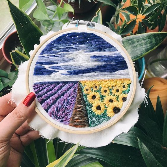 Các cách thêu phối màu cho bầu trời của riêng bạn