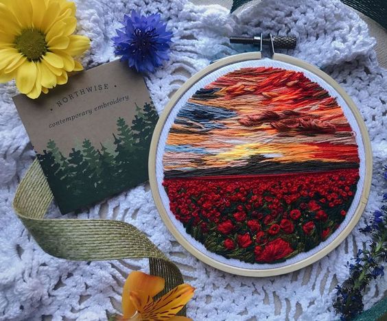 Các cách thêu phối màu cho bầu trời của riêng bạn