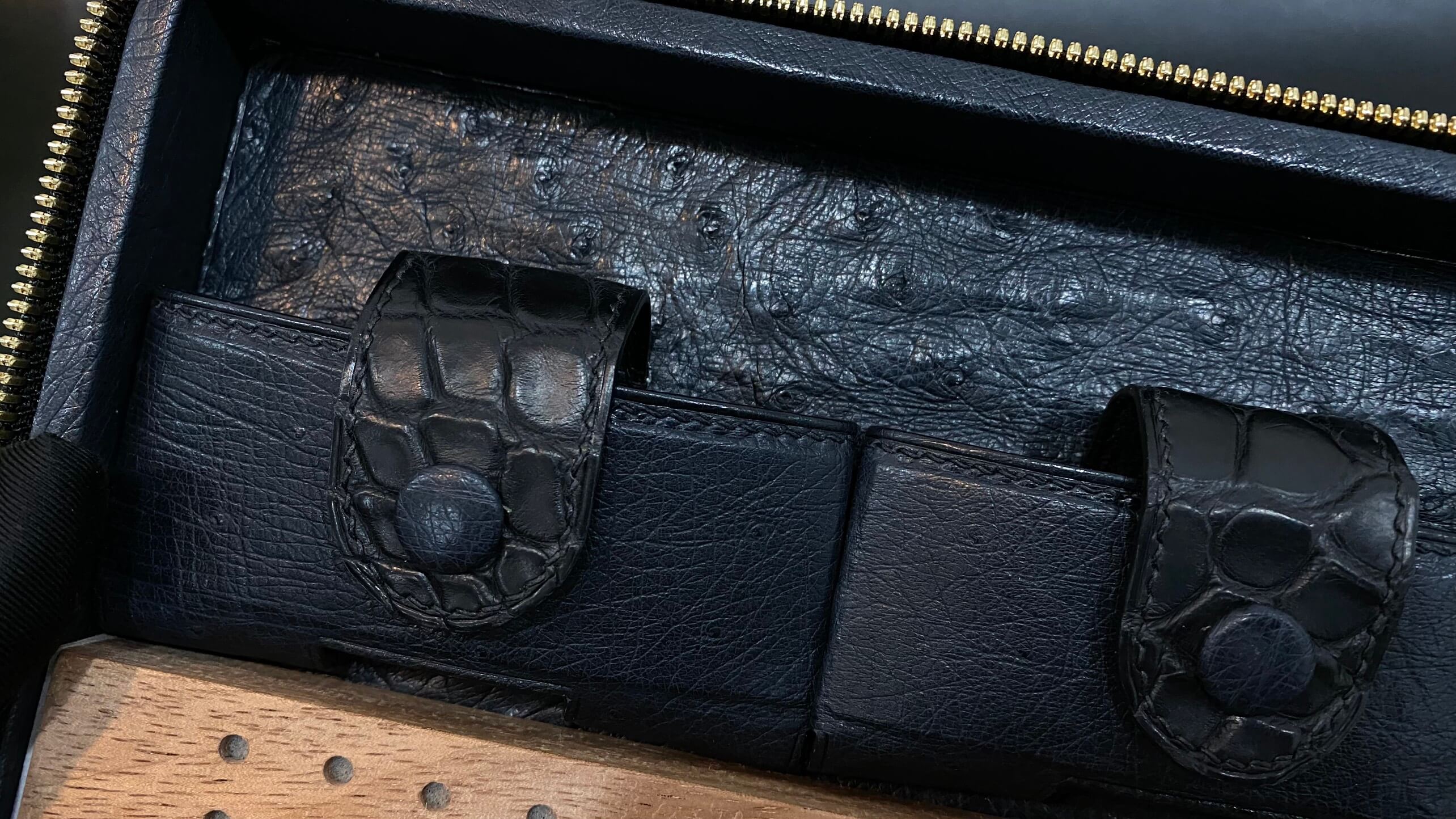 Hộp đựng xì gà da đà điểu 8 Kỳ Lân Luxury hop dung xi ga da da dieu 8 Hộp đựng xì gà da đà điểu