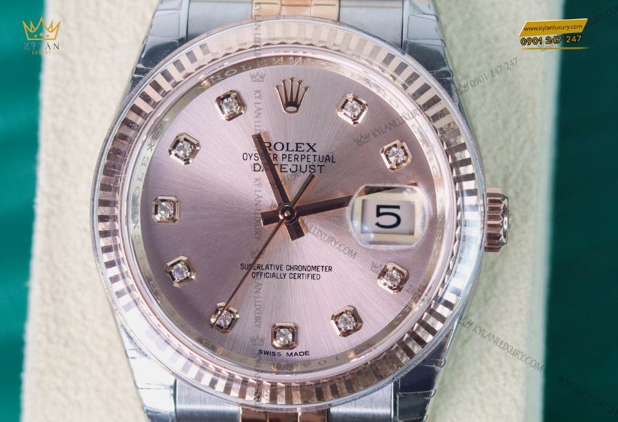 Vẻ ngoài cực sang của đồng hồ cao cấp Rolex Datejust Demi 36 116231