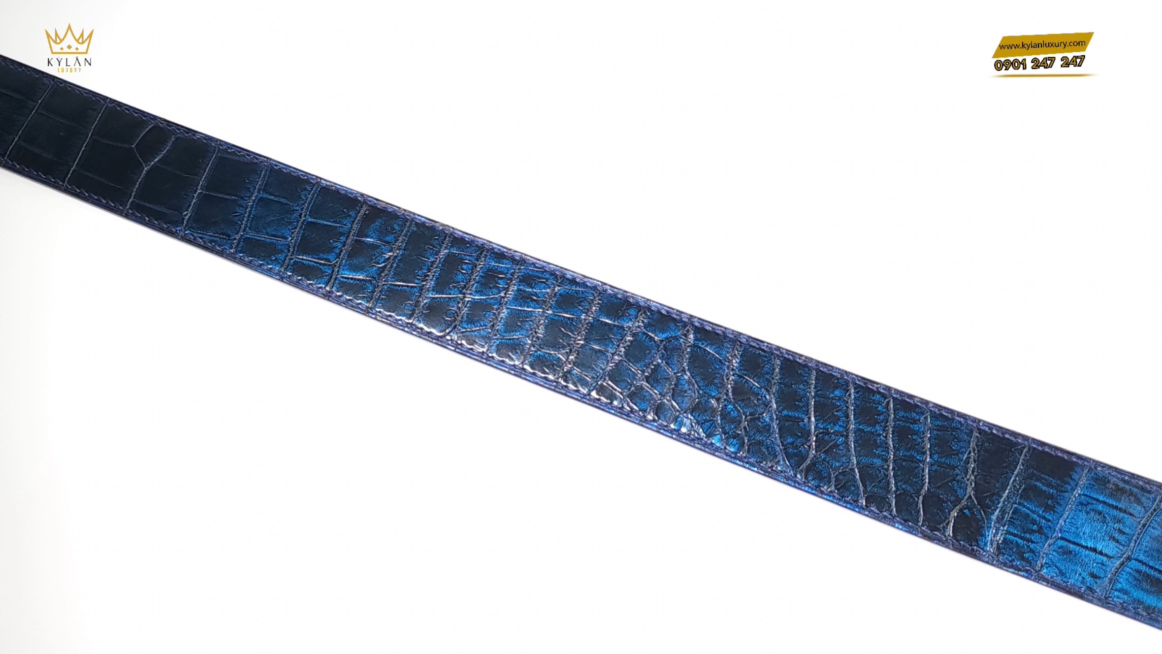 Thắt lưng 2 mặt Alligator blue and black đẳng cấp và đẹp