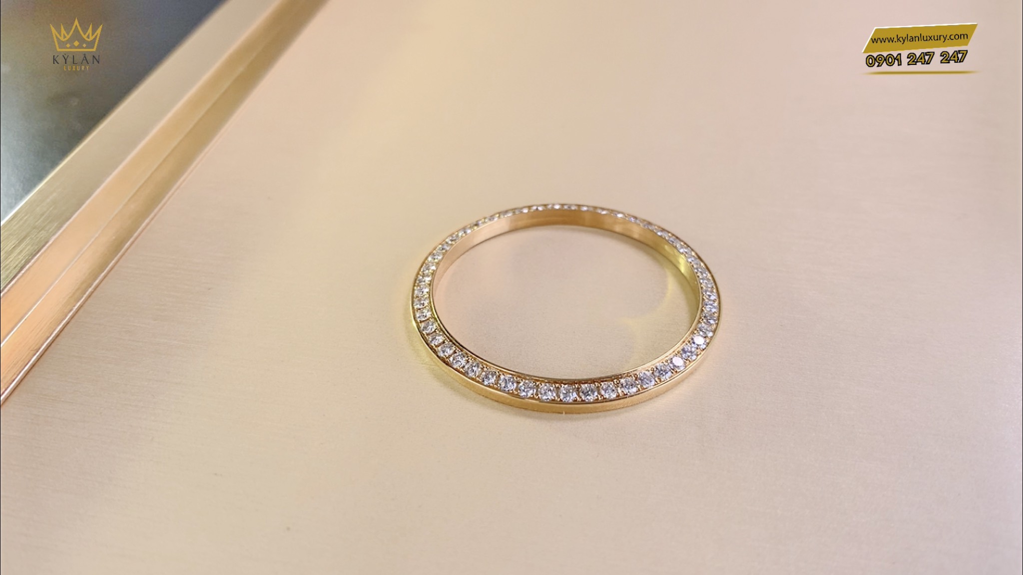 Vòng bezel vàng khối đính kim Rolex 36mm 5 Kỳ Lân Luxury vong bezel vang khoi dinh kim rolex size 38 11 Vòng bezel vàng khối đính kim Rolex 36mm