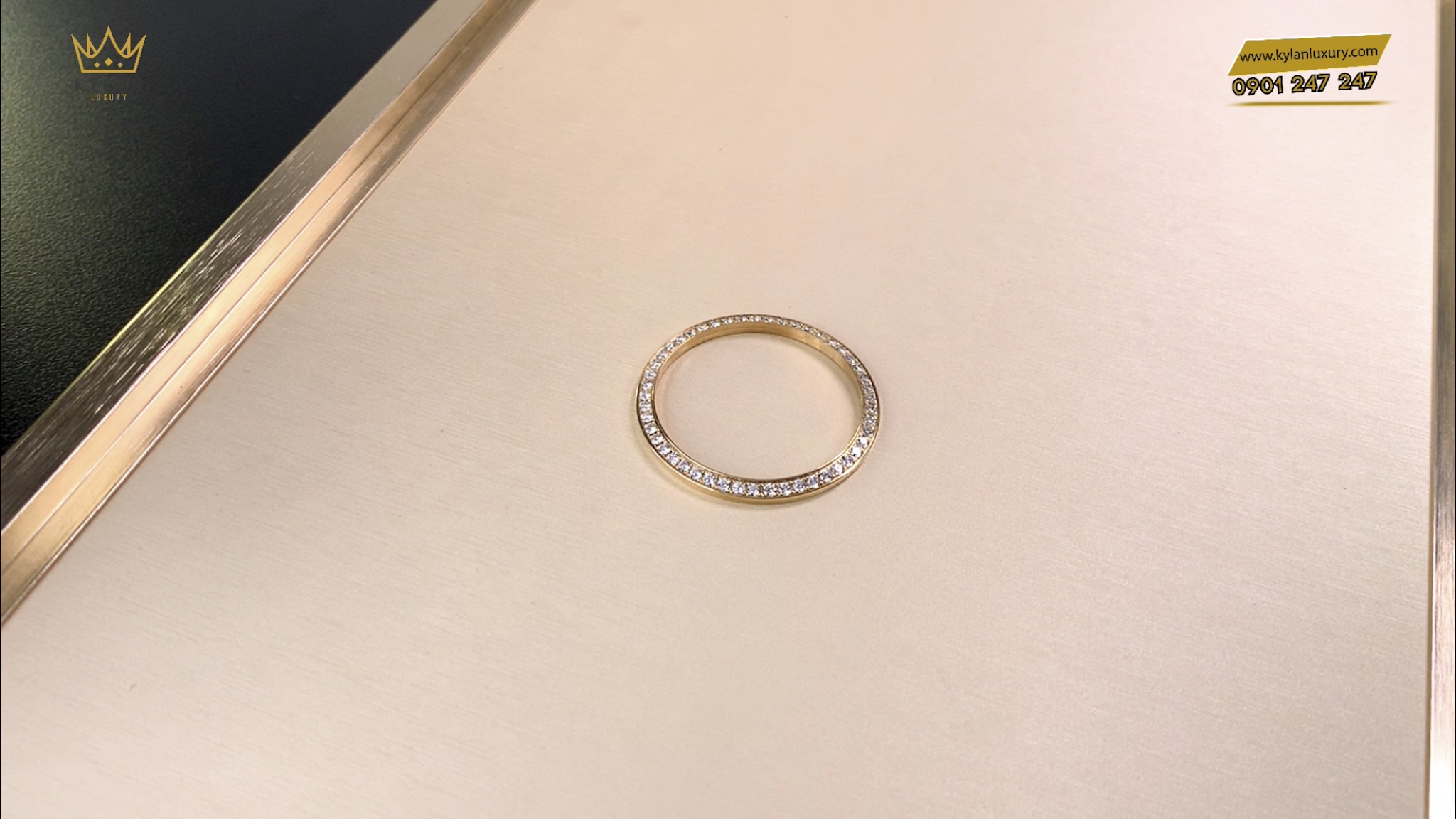 Vòng bezel vàng khối đính kim Rolex 36mm 7 Kỳ Lân Luxury vong bezel vang khoi dinh kim rolex size 38 13 Vòng bezel vàng khối đính kim Rolex 36mm