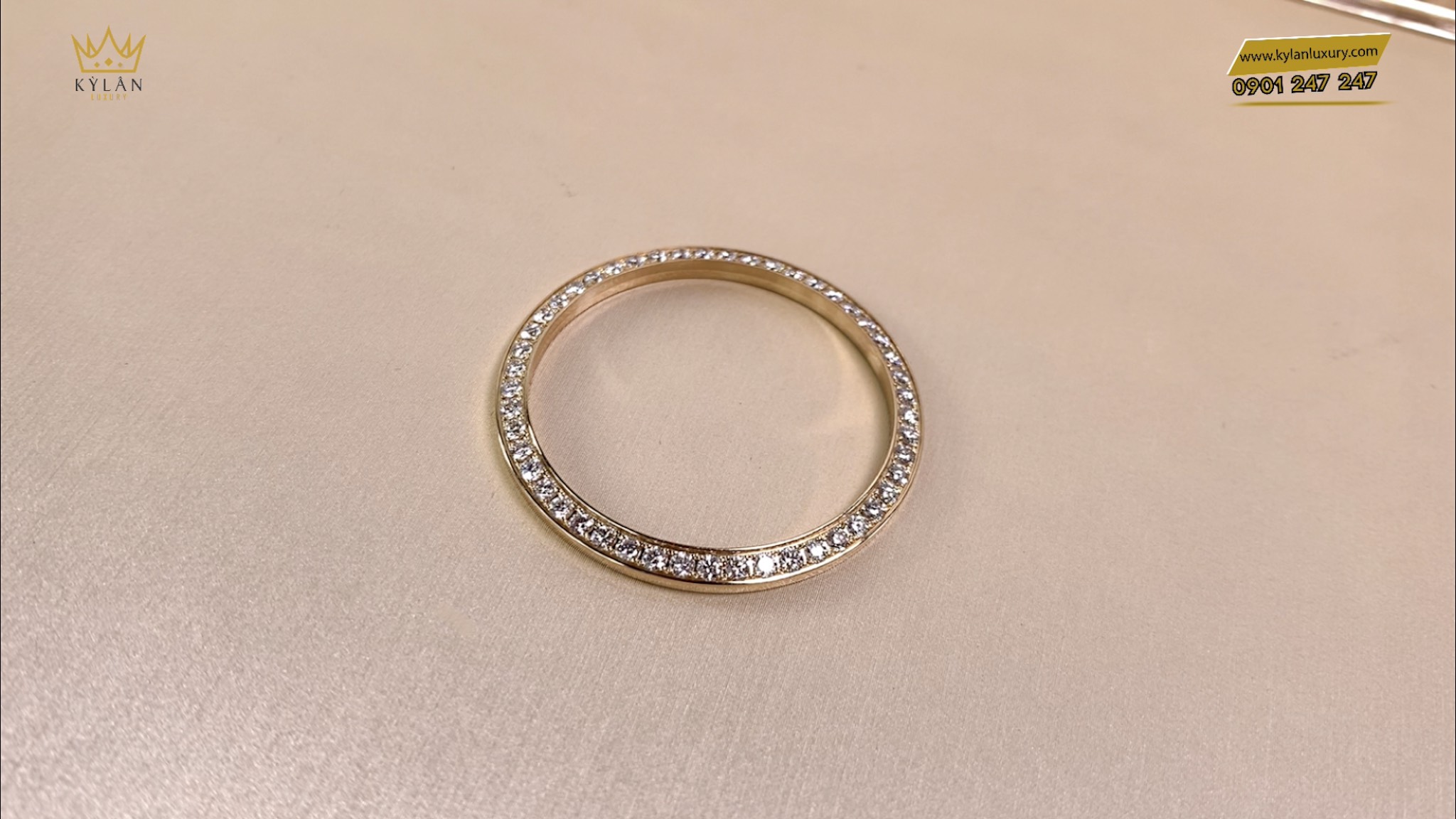 Vòng bezel vàng khối đính kim Rolex 36mm 2 Kỳ Lân Luxury vong bezel vang khoi dinh kim rolex size 38 2 Vòng bezel vàng khối đính kim Rolex 36mm