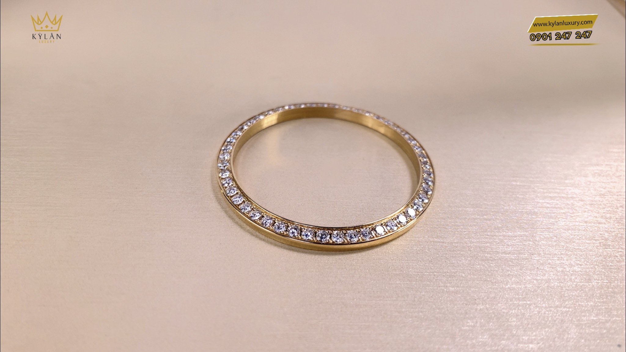 Vòng bezel vàng khối đính kim Rolex 36mm 4 Kỳ Lân Luxury vong bezel vang khoi dinh kim rolex size 38 6 Vòng bezel vàng khối đính kim Rolex 36mm