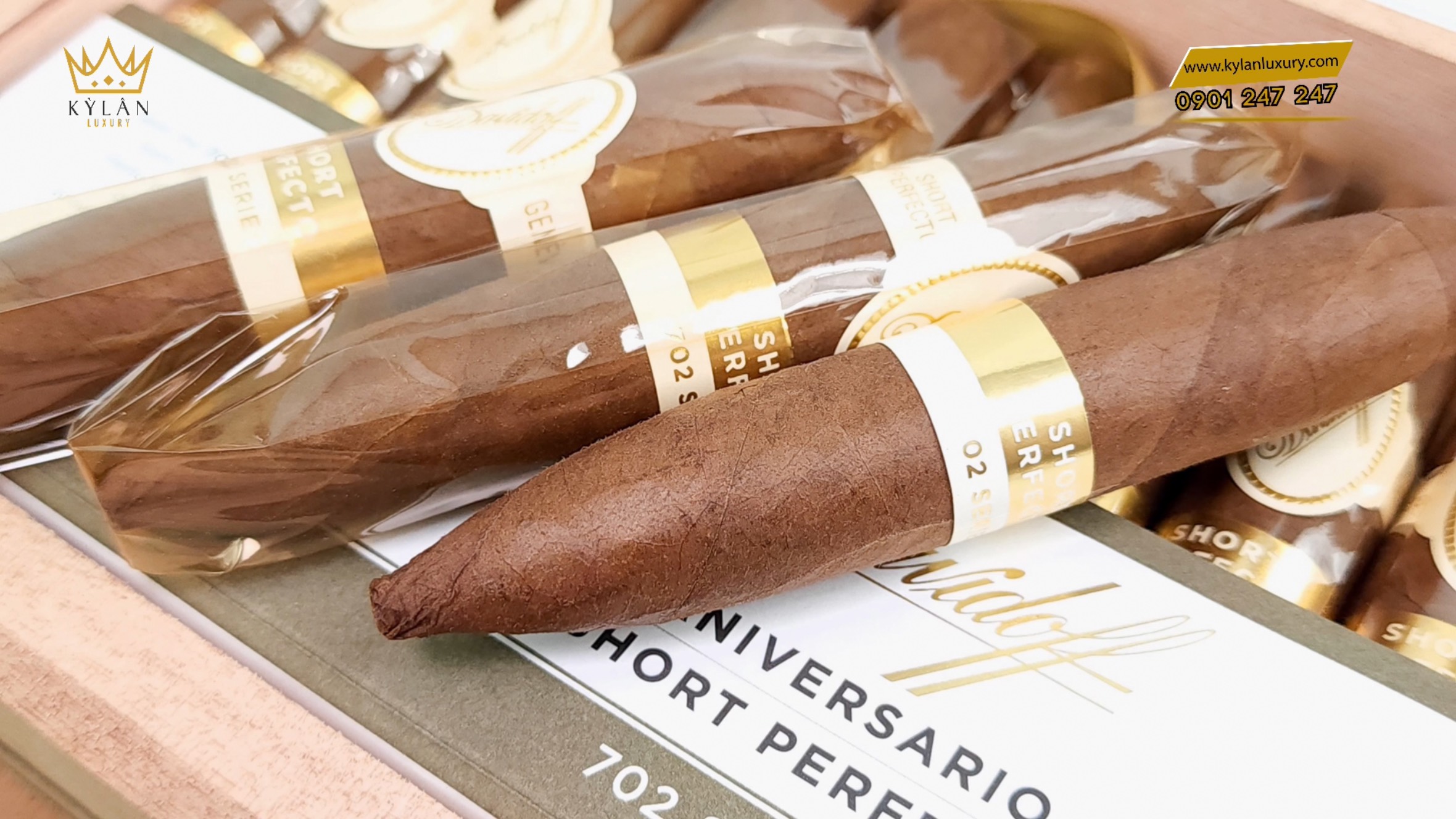 Cigar Davidoff Aniversario Short Perfecto 14 Kỳ Lân Luxury xi ga davidoff aniversario short perfecto 4 Cigar Davidoff Aniversario Short Perfecto