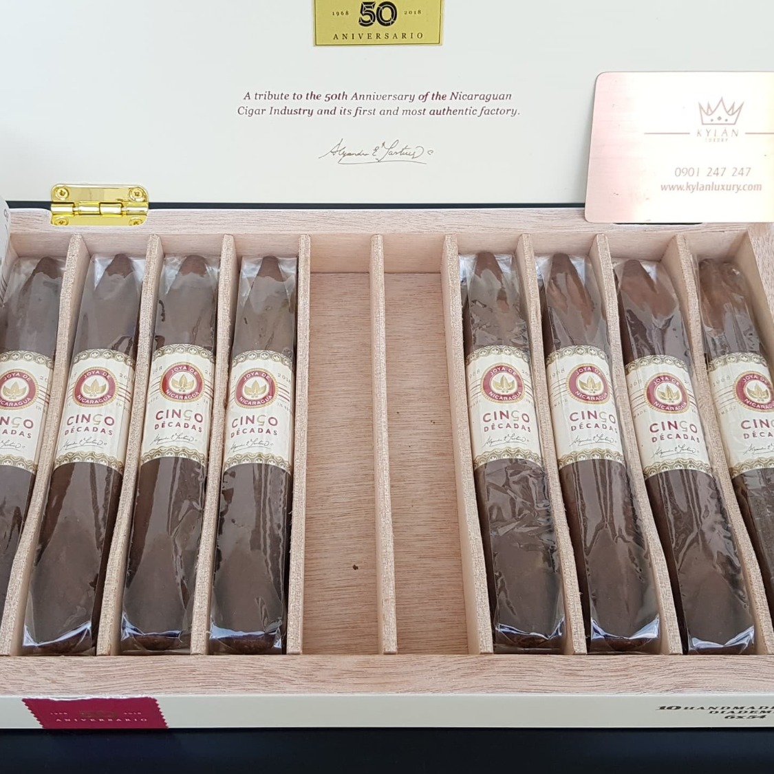 Xì gà Joya de Nicaragua Cinco Décadas Diadema 18 Kỳ Lân Luxury xi ga joya de nicaragua cinco de cadas diadema 22 Xì gà Joya de Nicaragua Cinco Décadas Diadema
