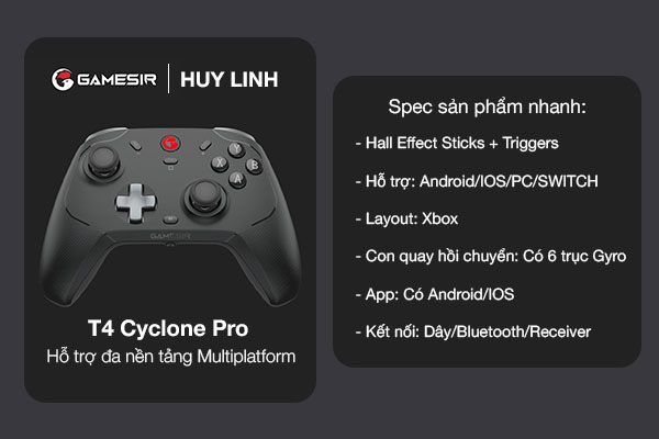 Tay cầm Gamesir T4 Cyclone Pro