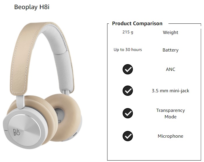 Tai nghe không dây B&O BEOPLAY H8I
