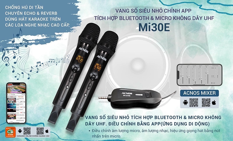 micro liền vang số Acnos Mi30E