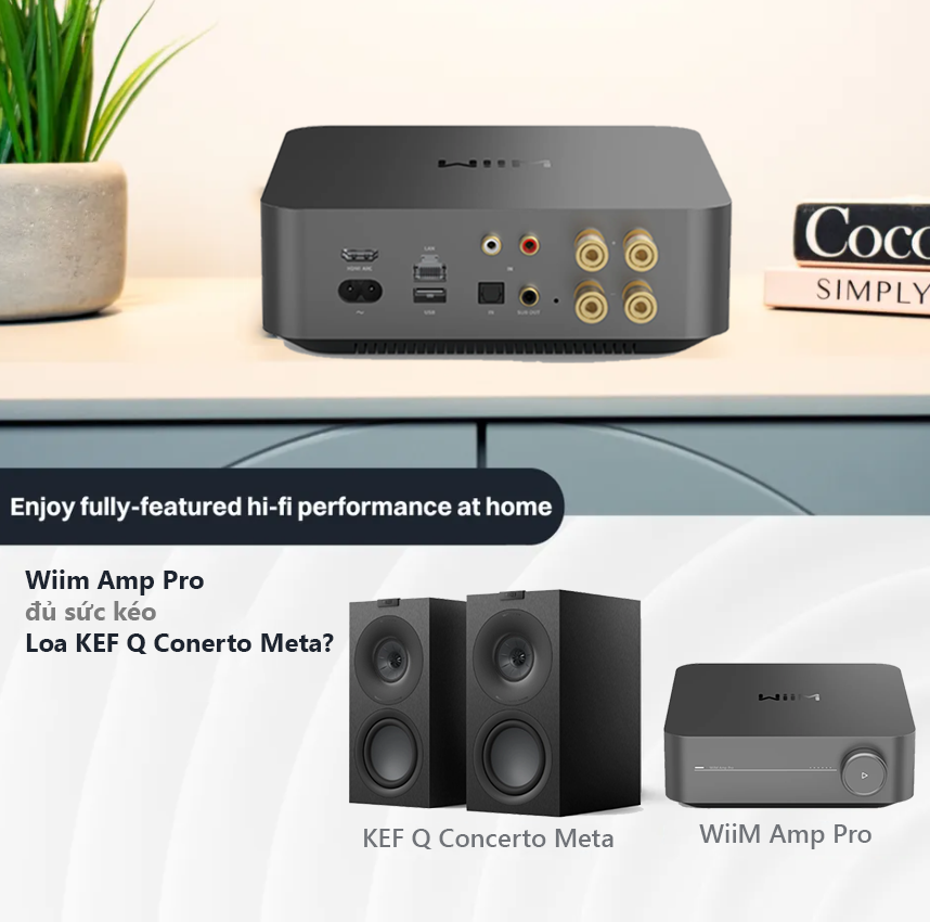 Wiim Amp Pro đủ sức kéo Loa KEF Q Conerto Meta?