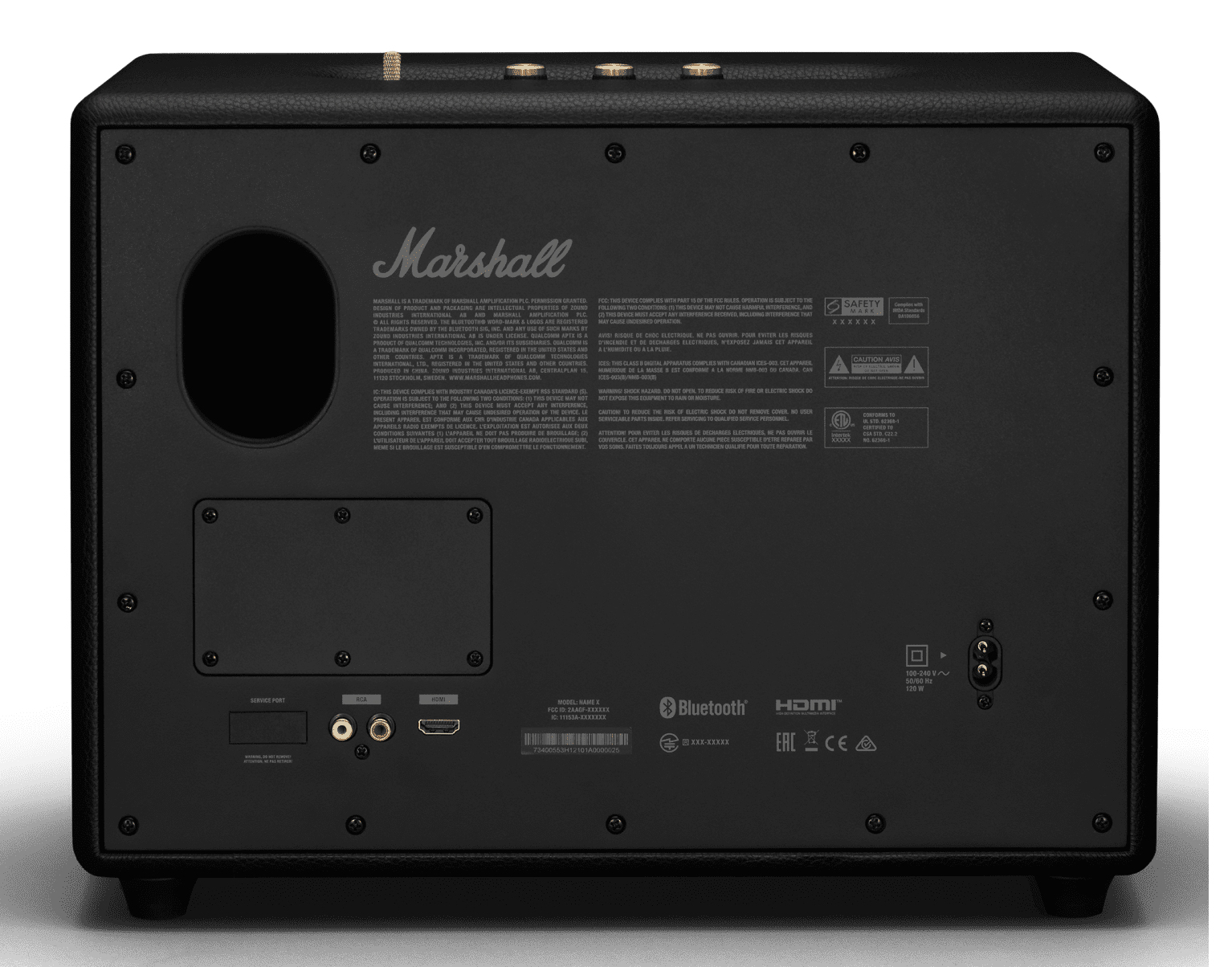 Marshall Woburn III cung cấp khả năng kết nối với TV thông qua HDMI ARC ở phía sau