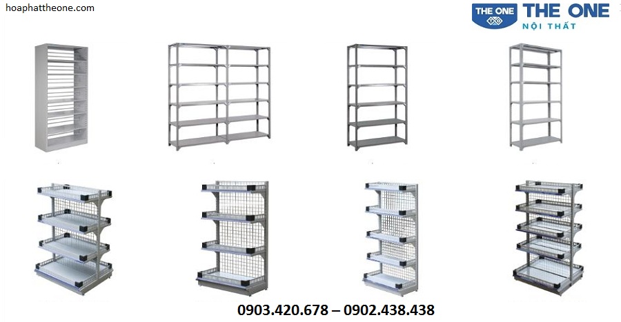 Sử dụng các mẫu kệ sắt siêu thị, giá sắt giúp tiết kiệm không gian bố trí