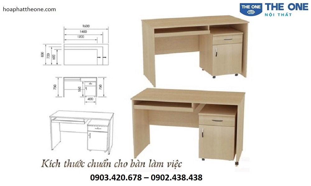 Kích thước bàn làm việc bao gồm chiều rộng, chiều sâu, chiều cao