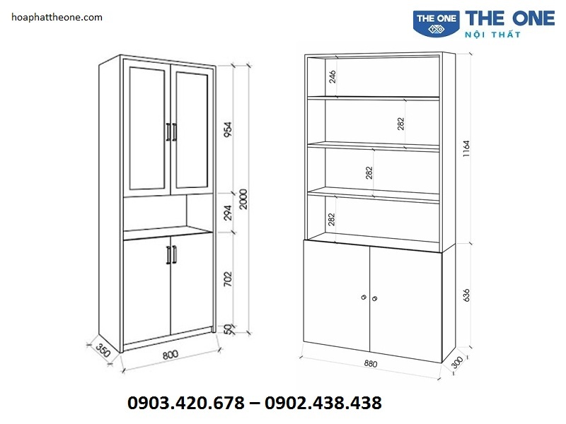 Tủ tài liệu phải vừa vặn phù hợp với vị trí sắp xếp