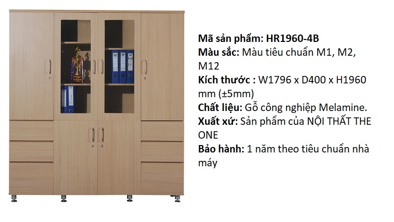 Tủ hồ sơ gỗ HR1960-4B