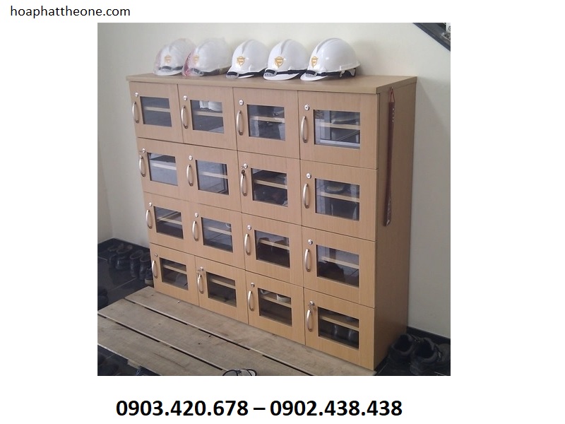 Mẫu tủ đề giày 16 ngăn cách kính