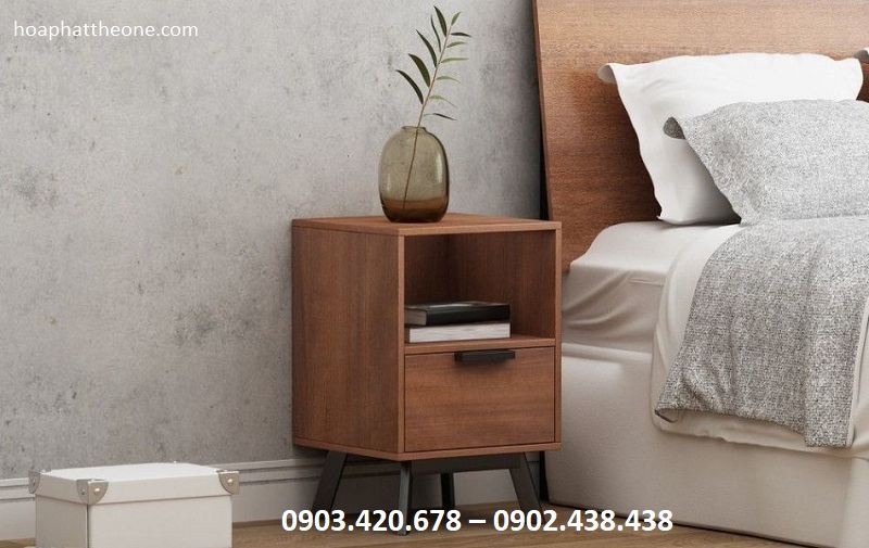 Tủ gỗ đầu giường có kích thước nhỏ gọn dễ dàng lắp đặt