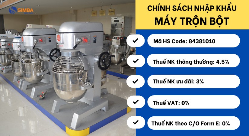Thủ tục nhập khẩu máy trộn bột chi tiết