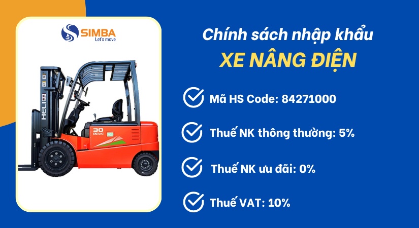 Thủ tục nhập khẩu xe nâng điện