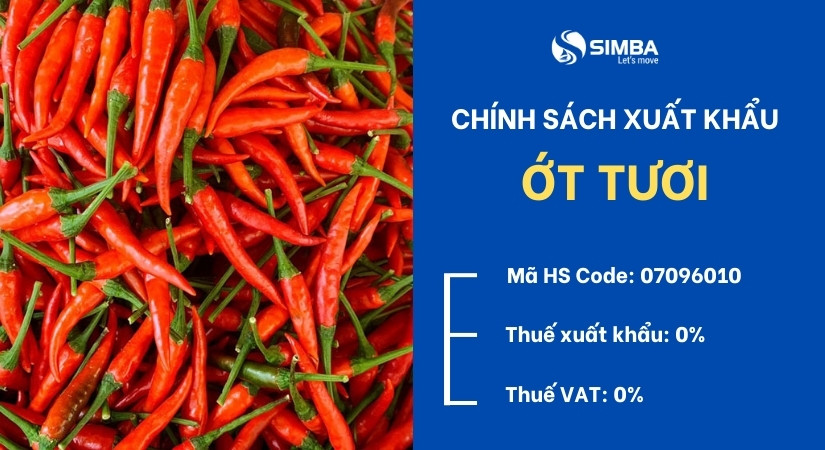 Thủ tục xuất khẩu ớt tươi chi tiết