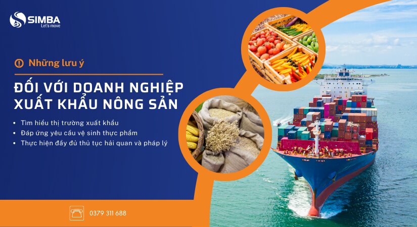 Lưu ý đối với doanh nghiệp xuất khẩu nông sản