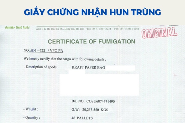 Fumigation certificate là gì?