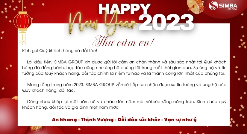 Thư cảm ơn năm mới 2023