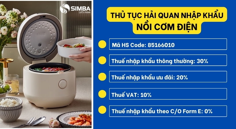 Quy định về thủ tục nhập khẩu nồi cơm điện hiện nay