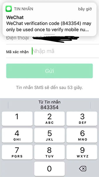 Xác minh bằng SMS