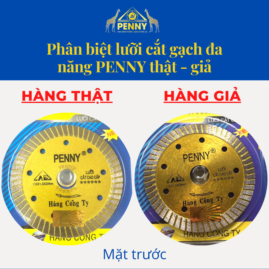 Phân biệt lưỡi cắt gạch đa năng PENNY thật - giả