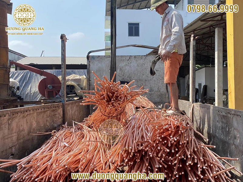 nguyên liệu đồng nguyên chất khi đúc tượng đồng phong thủy