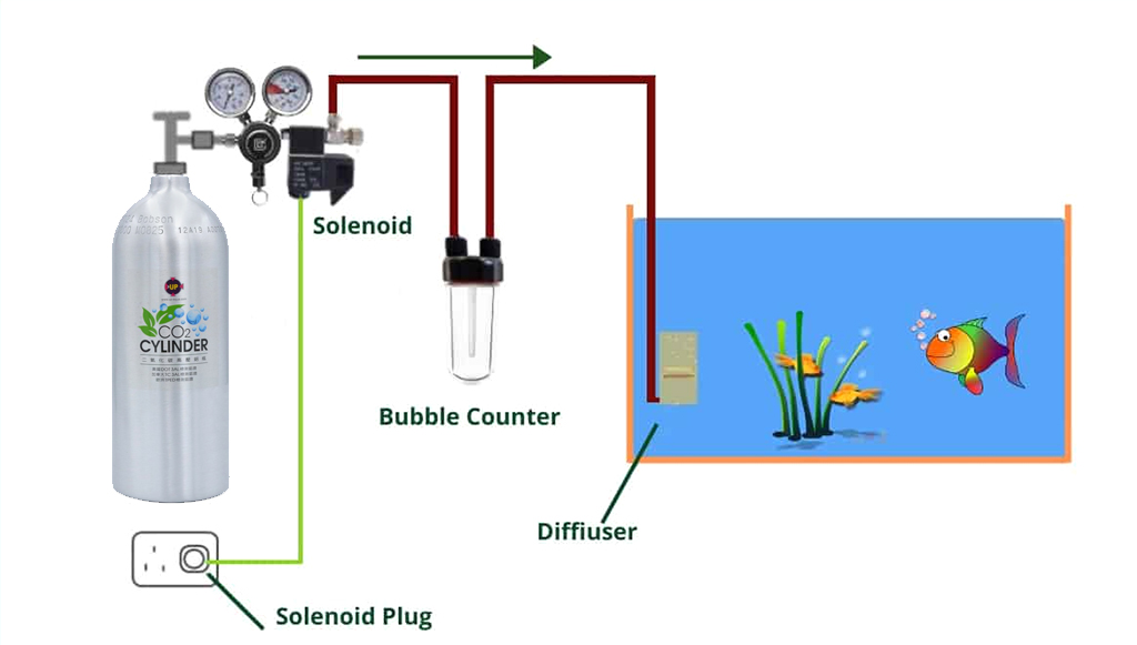 UP AQUA - CO2 Cylinder (Face Side) | Bình CO2 nhôm cho hồ cá thủy sinh