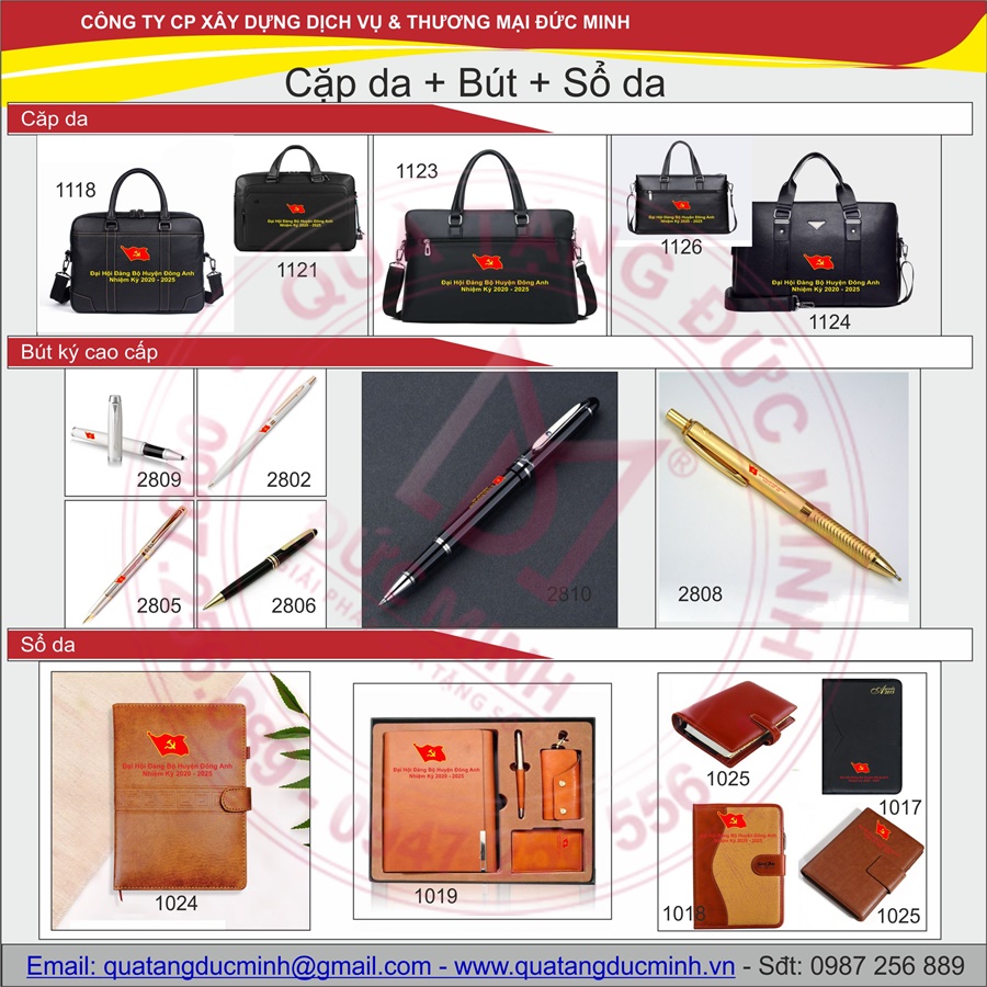 Giải Pháp Quà Tặng Đại Hội Cặp Da-Bút Ký-Sổ Da