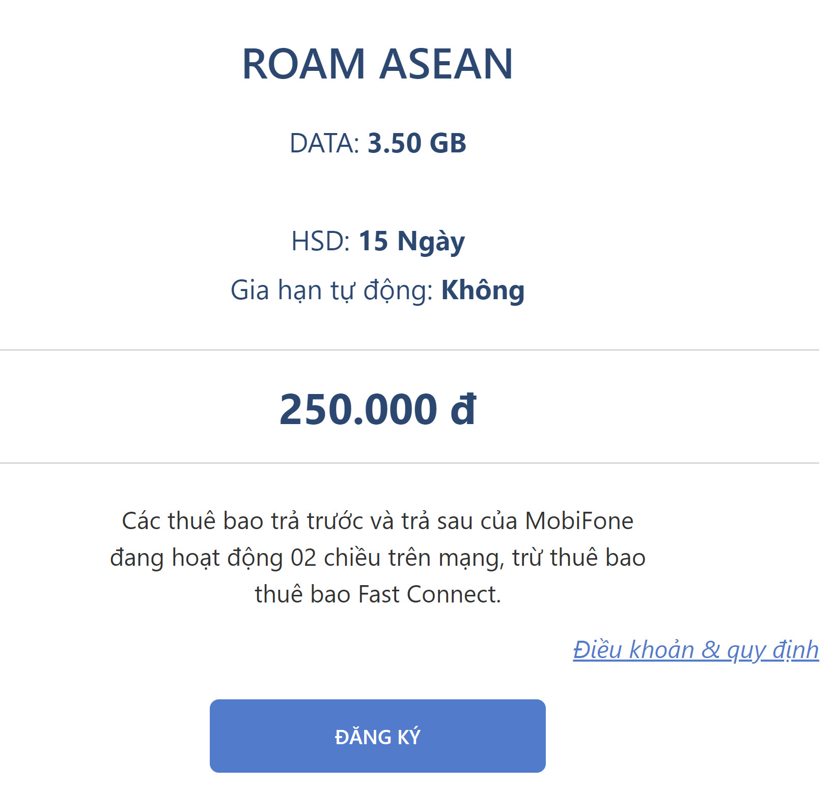 Giá cước roaming Sim Mobifone