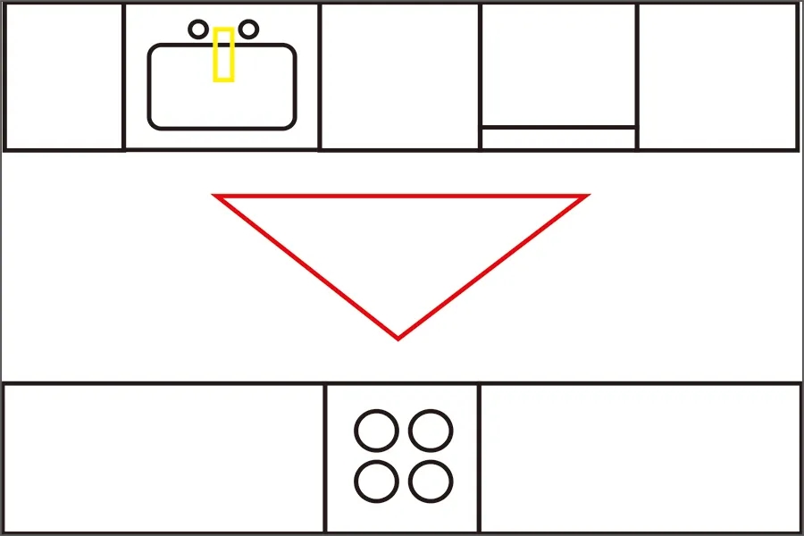 bếp thiết kế hai dòng