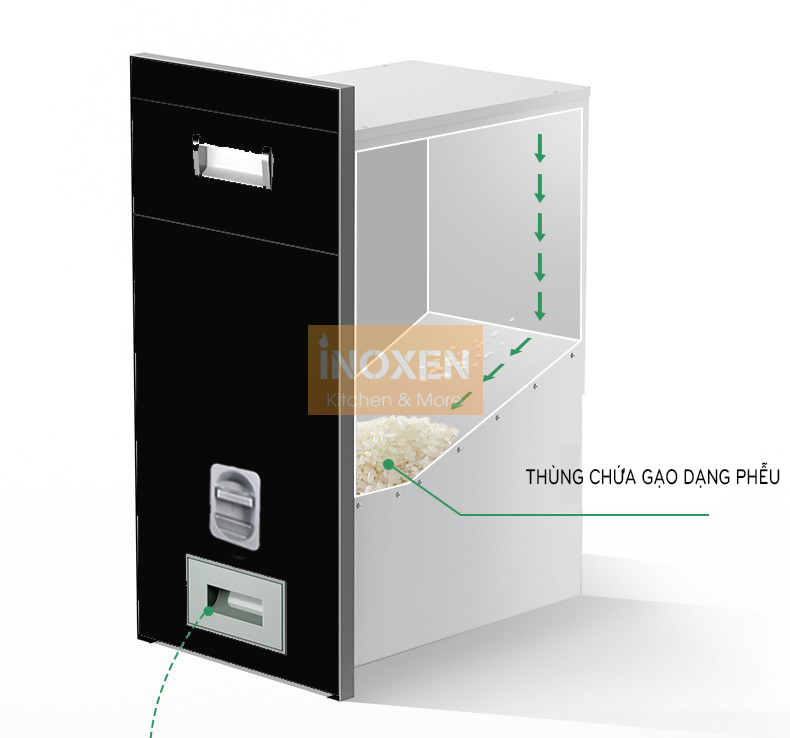 thùng gạo gương đen