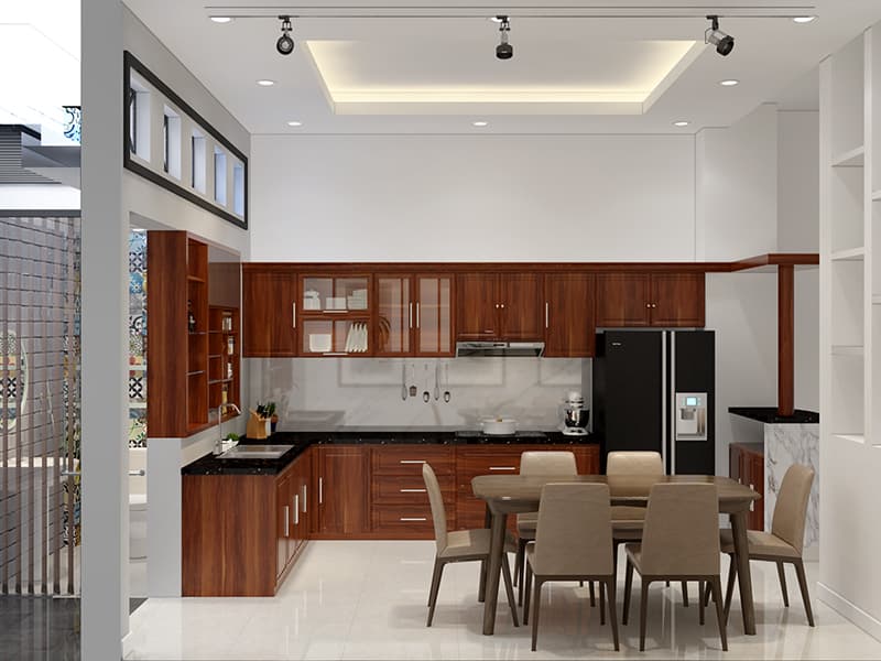 Thiết kế không gian phòng bếp kết hợp làm phòng ăn