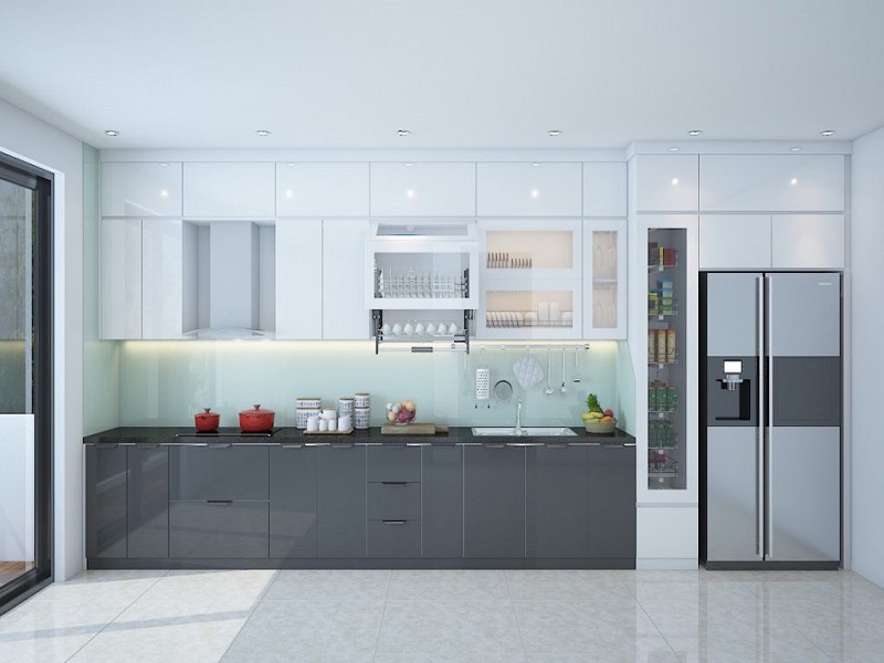 Thiết kế kiểu nhà bếp chữ I đẹp mê ly