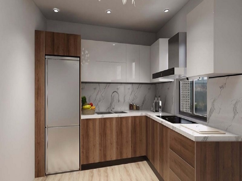 Bố trí cho phòng bếp chữ L diện tích khiêm tốn