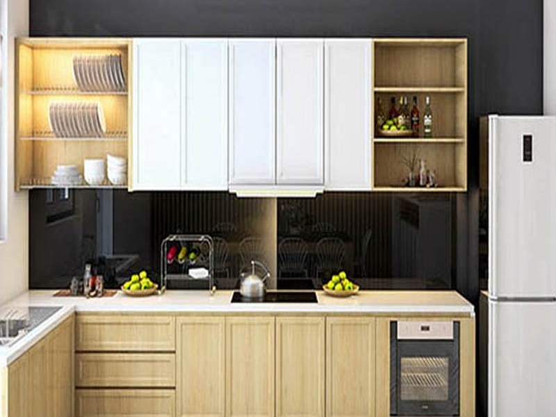 Bố trí phòng bếp chữ L theo thứ tự công việc