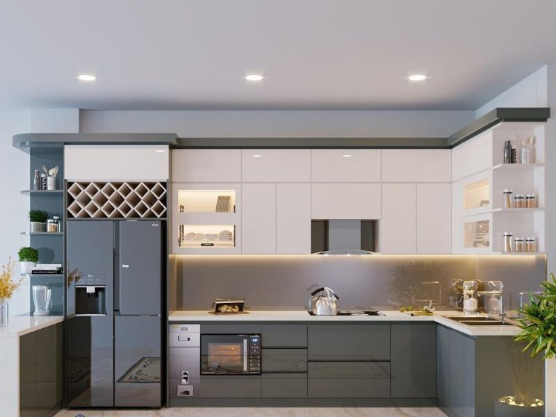 Bố trí hành cung thủy, hỏa phù hợp cho không gian bếp