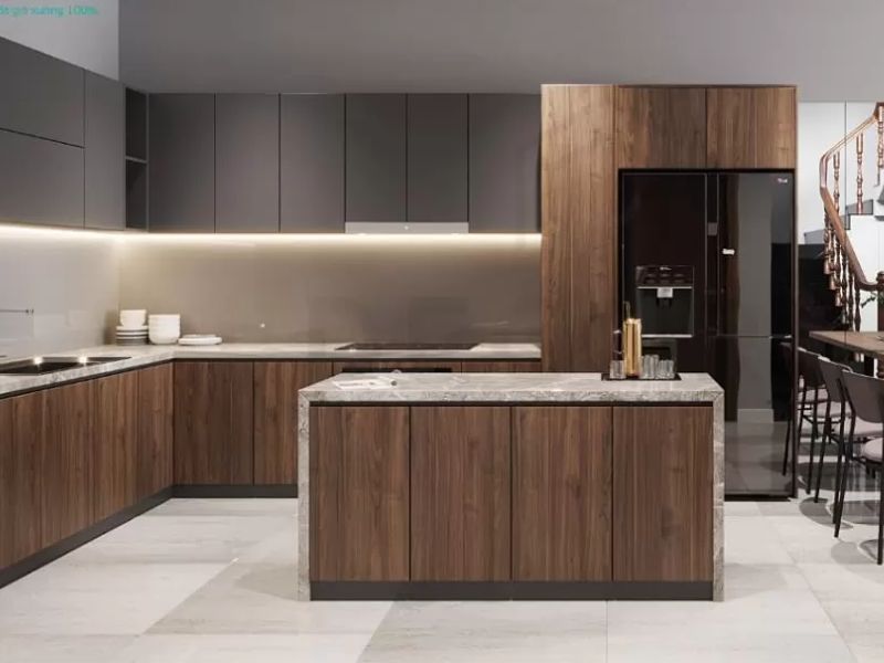 Mẫu thiết kế màu nội thất căn bếp cho cung Xử Nữ