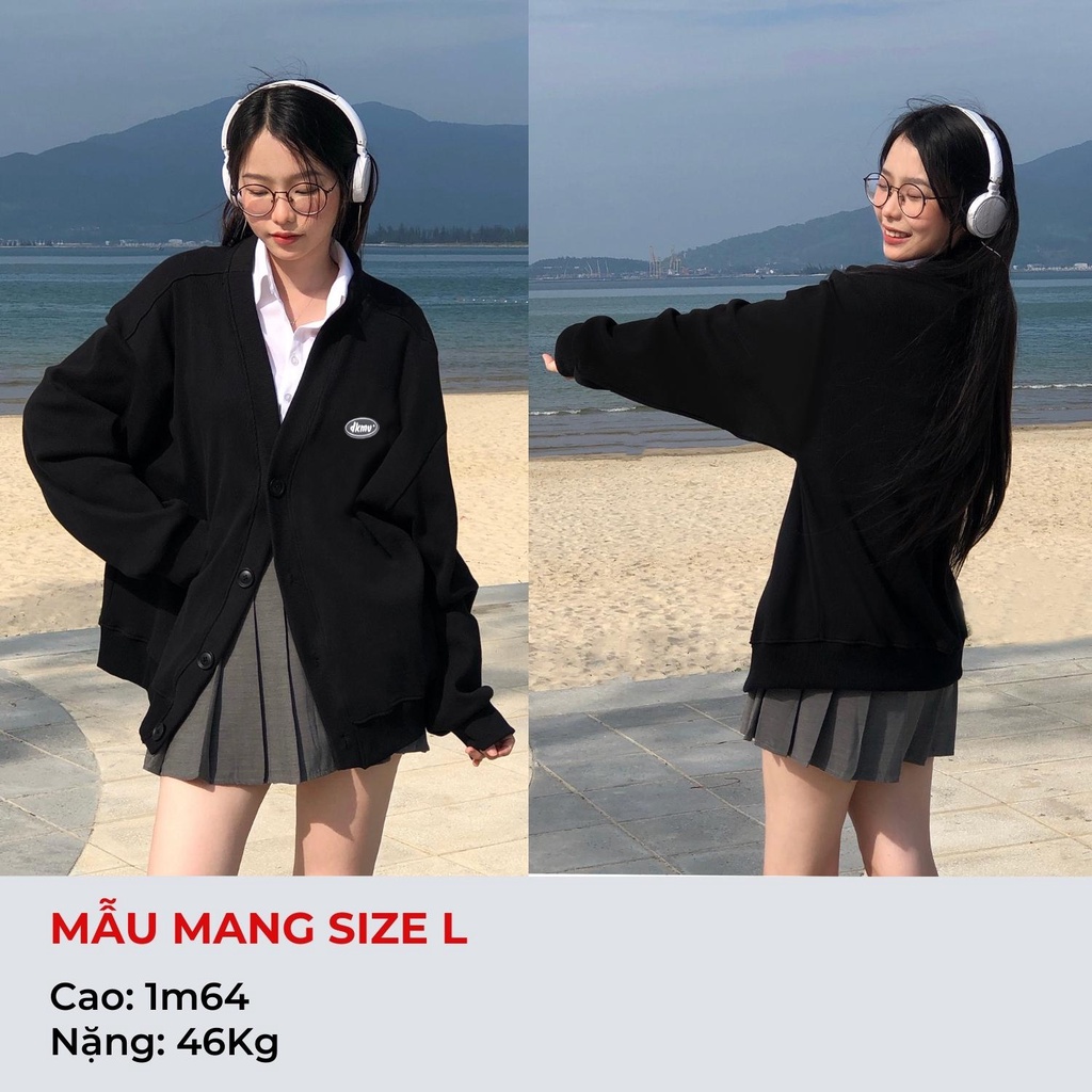áo khoác cardigan nữ form rộng màu đen dkmv