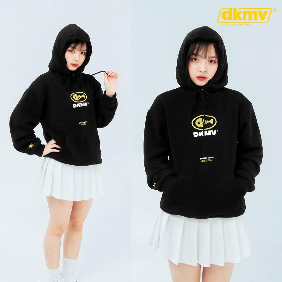 áo hoodie nữ màu đen giá rẻ  dkmv basic  streetwear