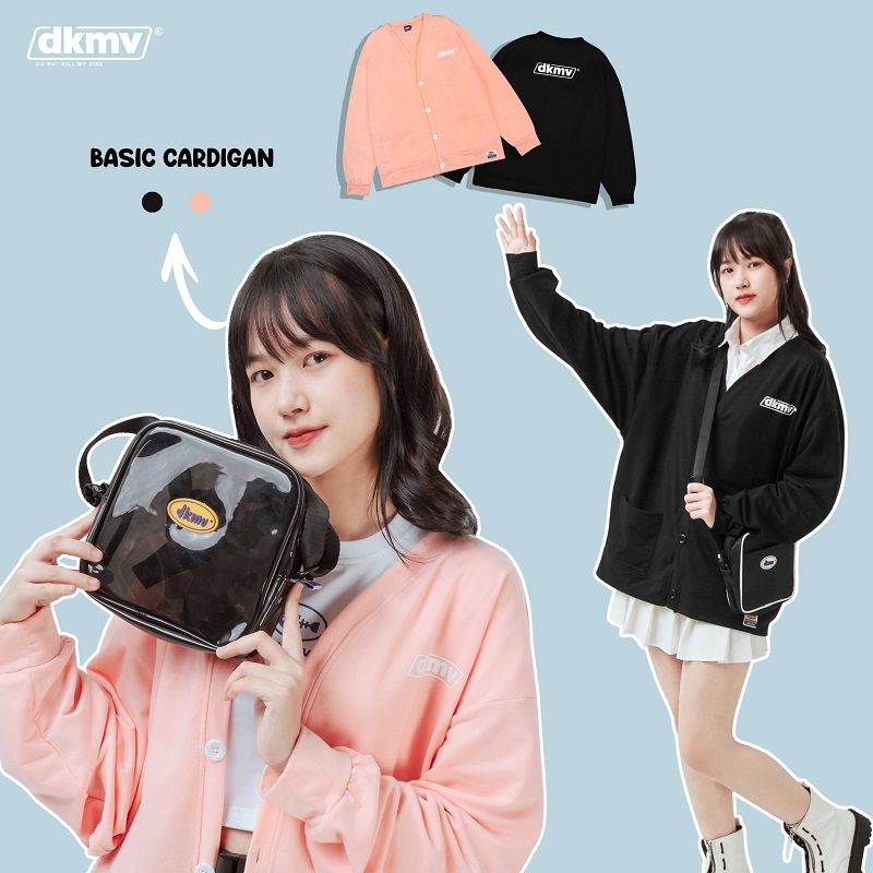 áo khoác cardigan local brand nữ form rộng dkmv basic streetwear