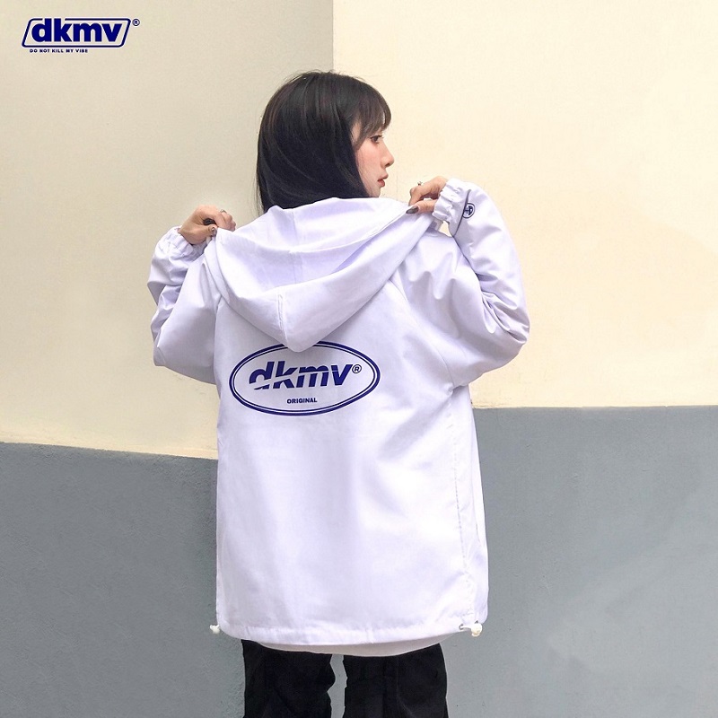 áo khoác dù local brand màu trắng dkmv