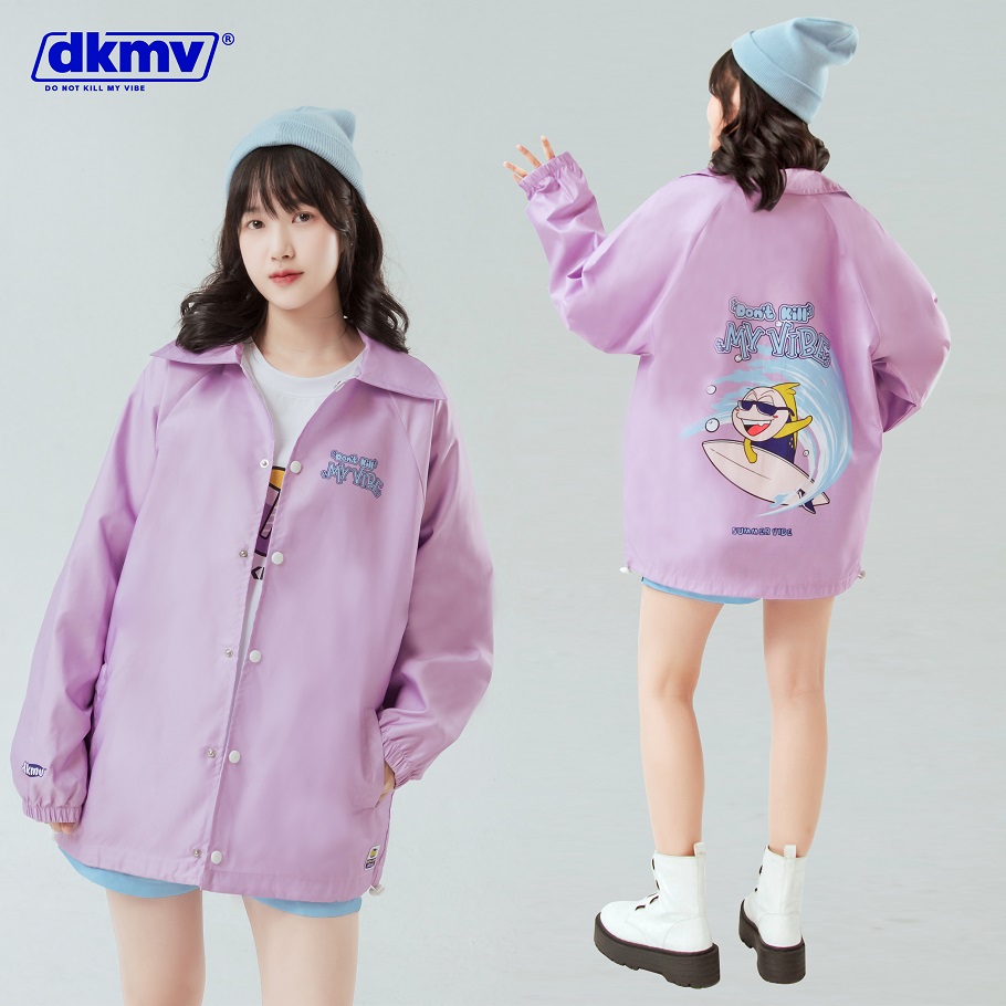 áo khoác dù nữ form rộng dkmv surfing jacket màu tím local brand